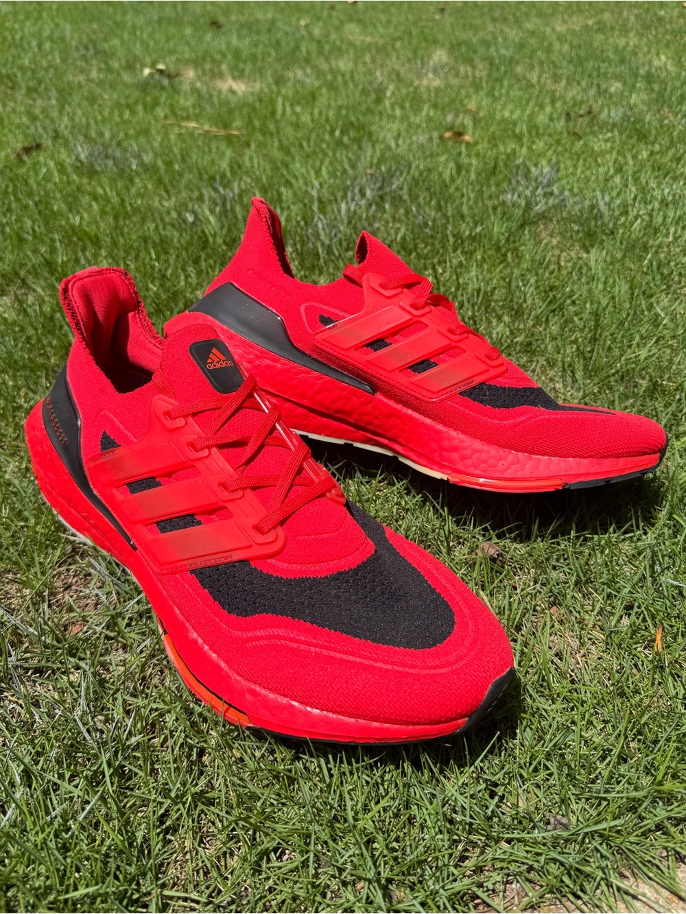 Like new 12 Ultraboost 21 Adidas running shoes vivid red